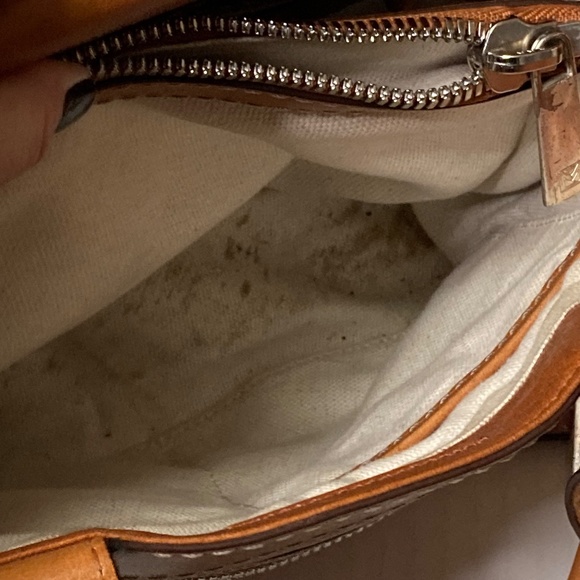 Vintage Michael Kors Brown Leather Two Handle Box Purse With Strap Y2K - Picture 8 of 15